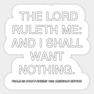 Psalm 22 Douay-Rheims 1899 American Edition Sticker